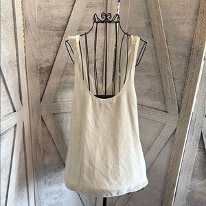 Club Monaco Cream Sleeveless Silk Top